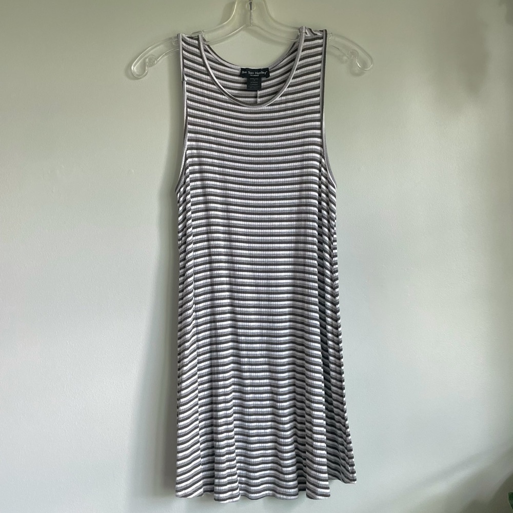 olive green striped tank dress